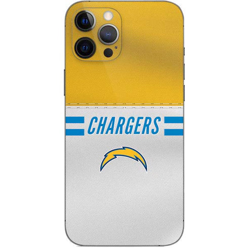 NFL Los Angeles Chargers White Striped iPhone 12 Pro Max Skin